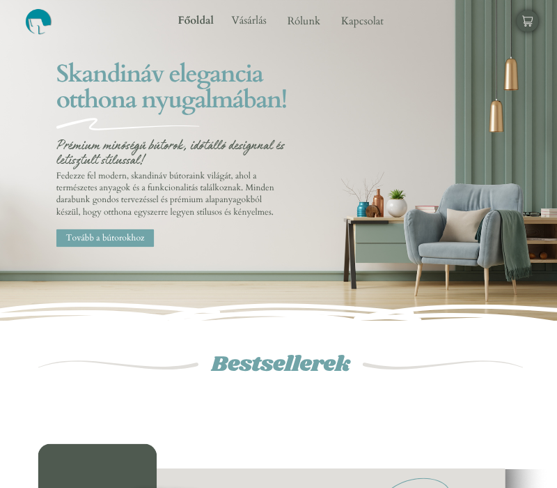 Bútorbolt koncepció weboldal