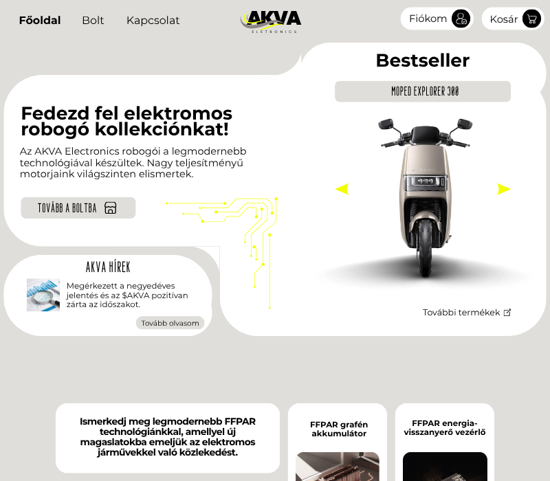 e-robogó koncepció weboldal